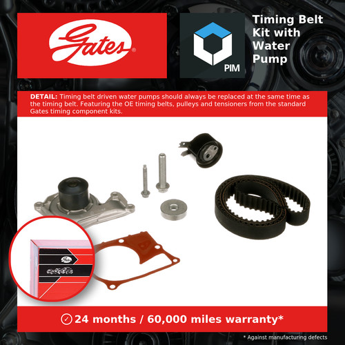 Timing belt water pump kit - belt,