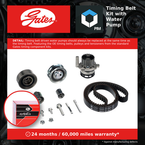 Timing belt water pump kit - belt,