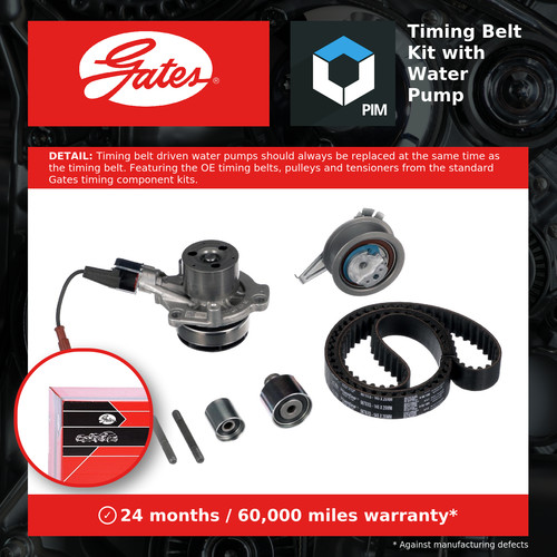 Timing belt water pump kit - belt, &